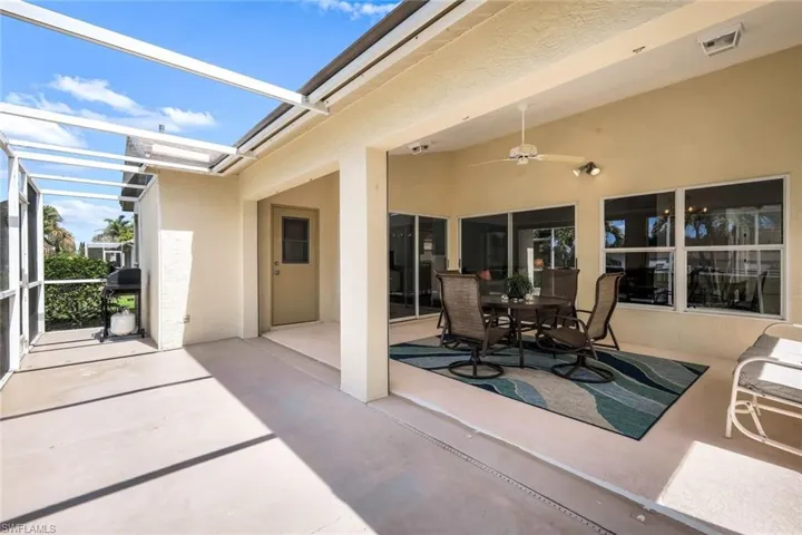 Lanai features electric hurricane shutters.