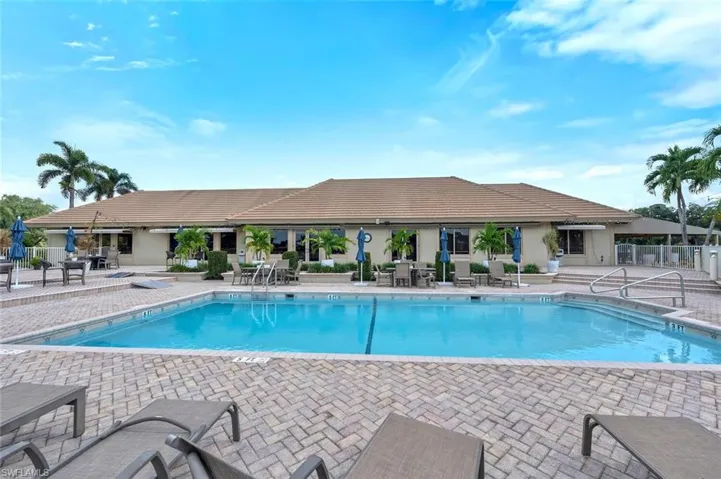 Community pool featuring a patio