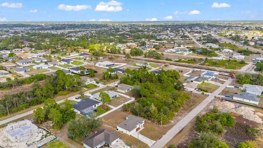 Aerial view of residential area