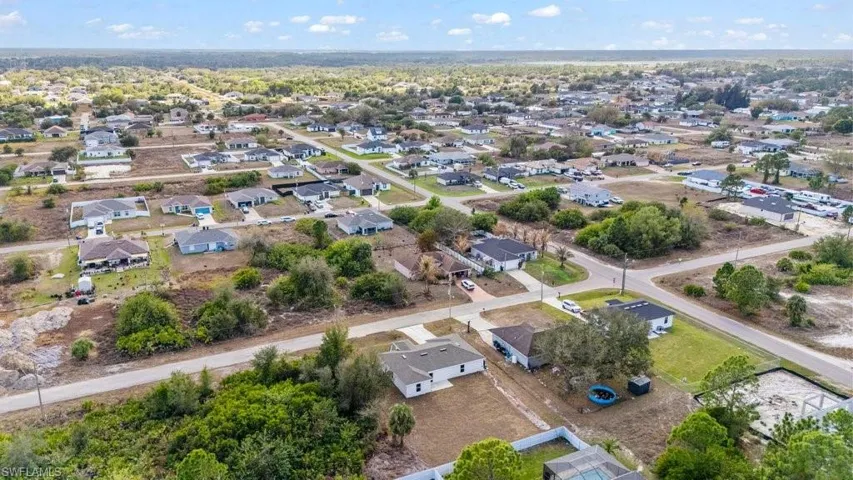Aerial view of residential area