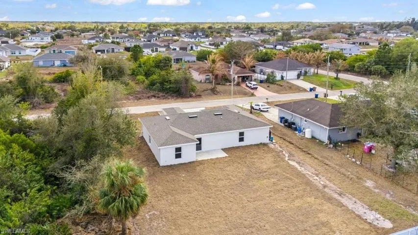 Aerial perspective of suburban area