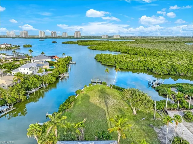 View of urban area with a large body of water