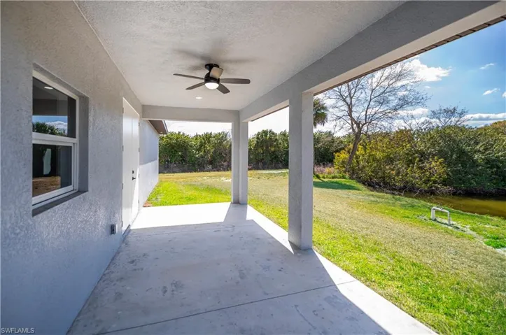 View of patio / terrace featuring ceiling fan