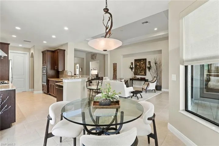 The kitchen, breakfast nook, and great room flow together beautifully.