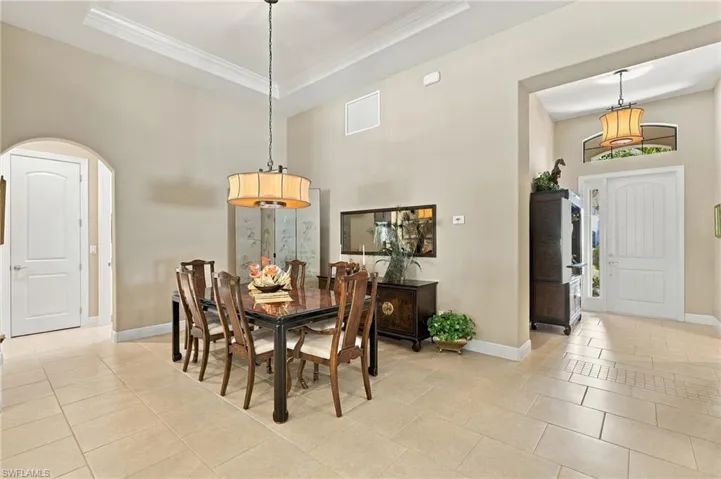 For a more formal dining experience, this elegant space offers a beautiful setting for memorable gatherings.