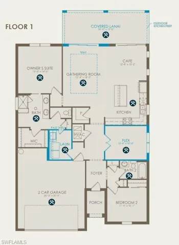 Floor plan with structural options selected