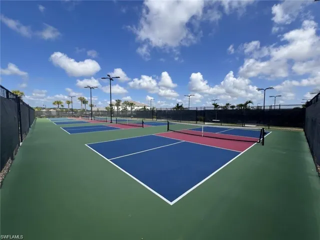 View of pickleball courts