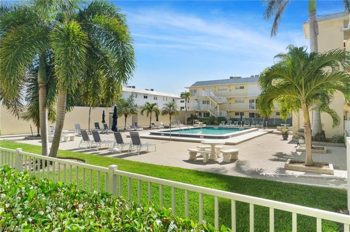 The community pool is located right in front of the unit