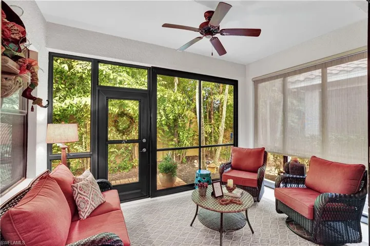 Sunroom / solarium featuring french doors