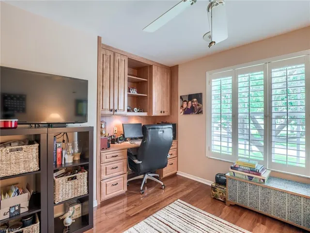 Built-in desk area could be converted to a closet if needed