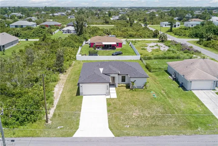 Aerial view of residential area