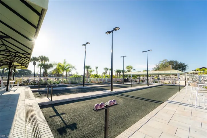 Surrounding community with a bocce area