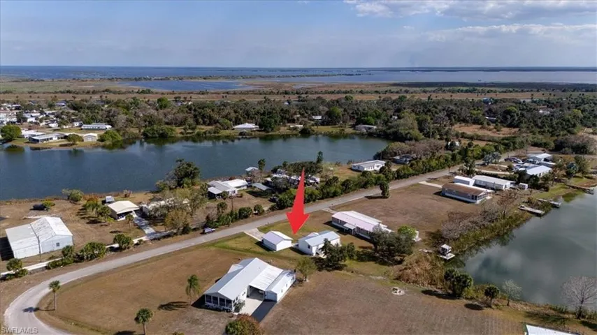 Drone / aerial view of a large body of water