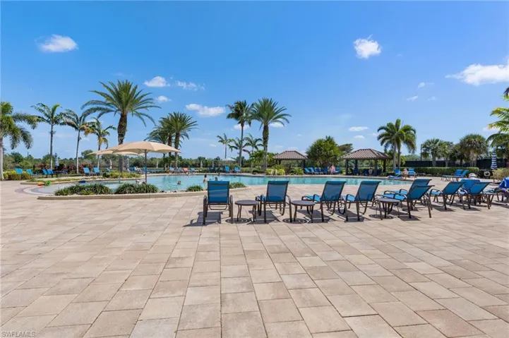 View of swimming pool featuring a gazebo and a patio area