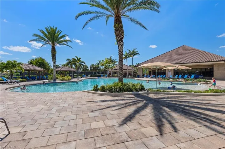View of swimming pool featuring a gazebo and a patio