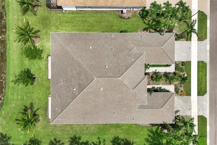 Aerial of top of twin villas