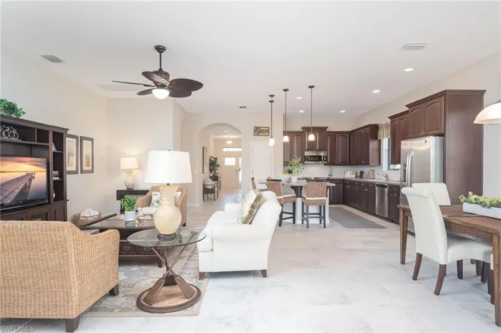 Living room with ceiling fan