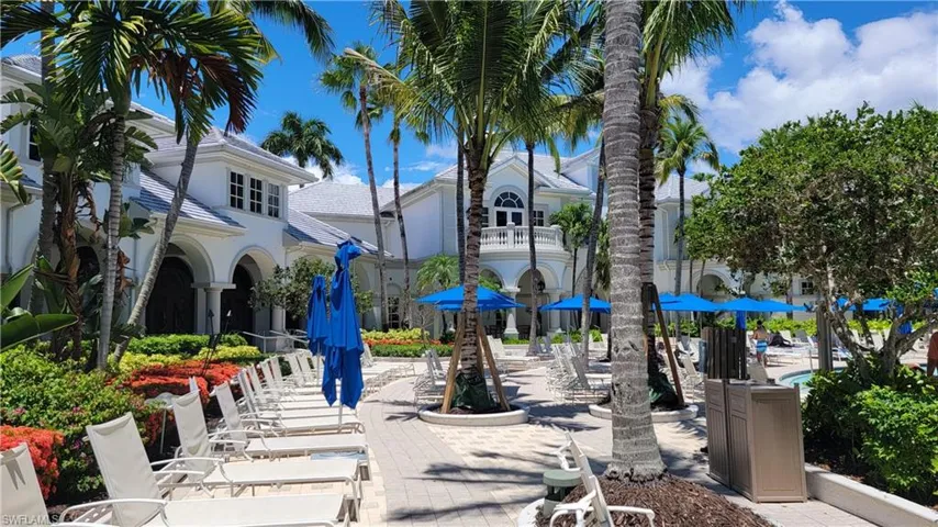 Fiddler's Creek Clubhouse with ample chaise lounge chairs