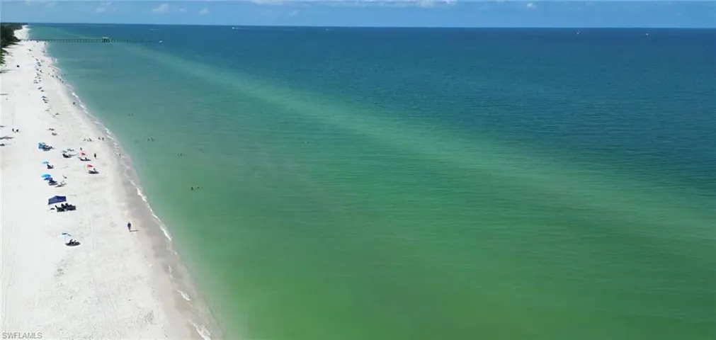 Bird's eye view of expansive beach