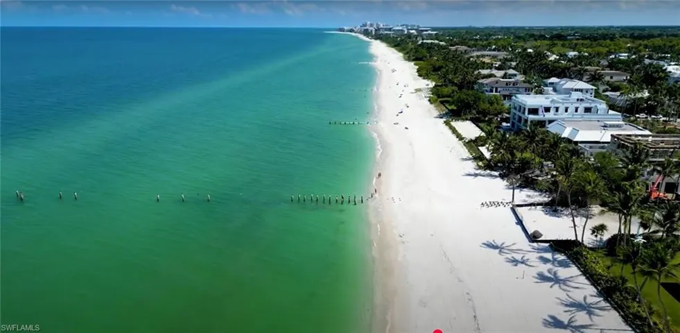 Aerial view of unending shoreline