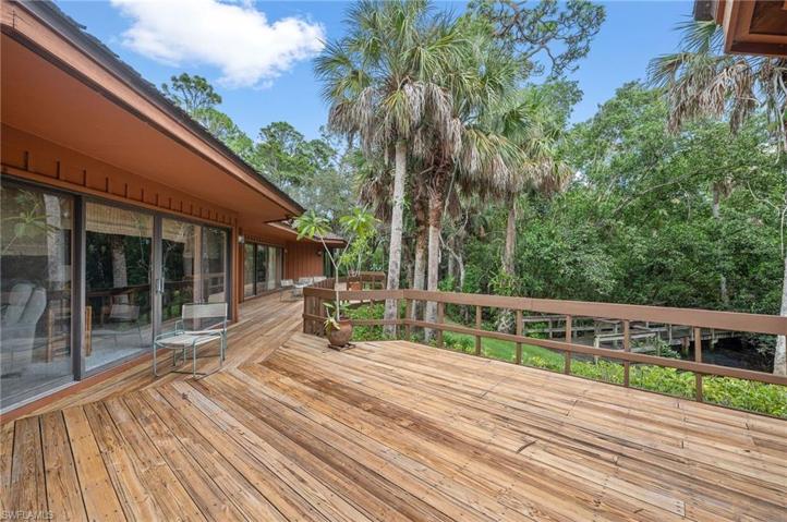 Back of main house has wrap around decking
