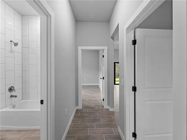 Hallway with baseboards