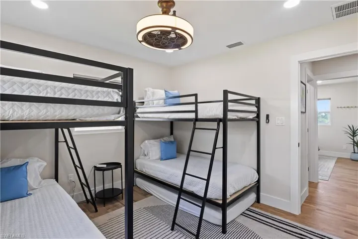 Two sets of bunk beds, this room comfortably sleeps up to four, making it ideal for families.