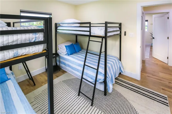 Two sets of bunk beds, this room comfortably sleeps up to four, making it ideal for families.