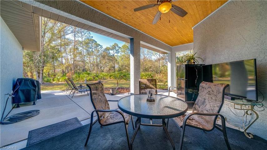 The decorative wooden ceiling offers warmth and pride of ownership.