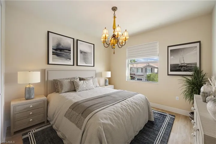Staged guest bedroom