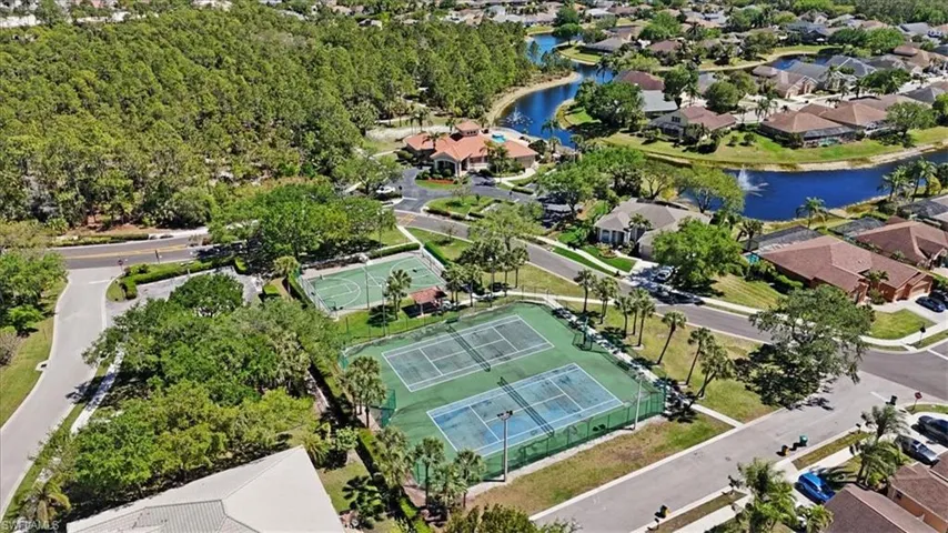 Bird's eye view with a residential view and a water view
