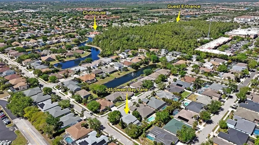 Bird's eye view with a residential view and a water view