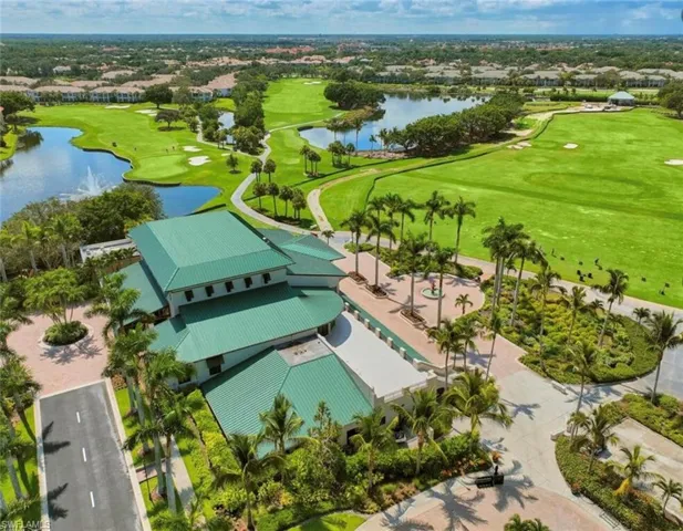 Aerial view of golf club house