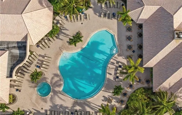 Bird's eye view of a pool