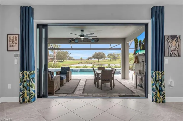 Covered Lanai area with sliding door