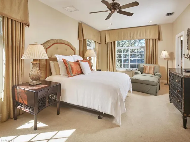 Guest bedroom located within the guest suite on the second floor.