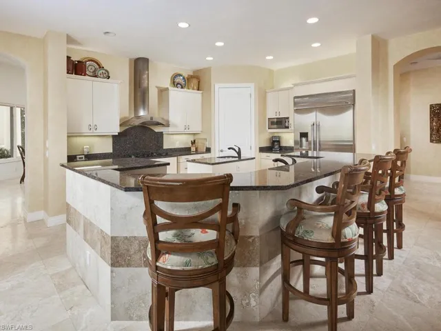 Family and friends will enjoy gathering around this large kitchen island.