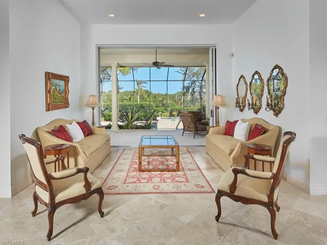 Upon entry, the formal living area.