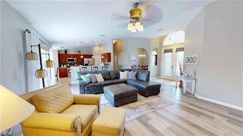 Living room with luxury vinyl flooring