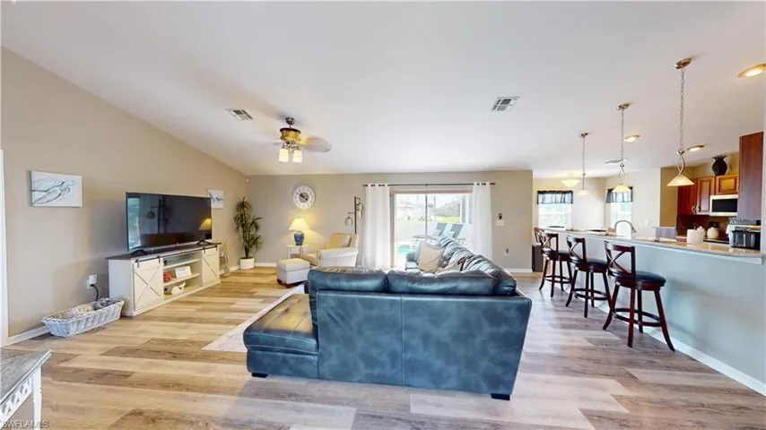 Living room with luxury vinyl flooring