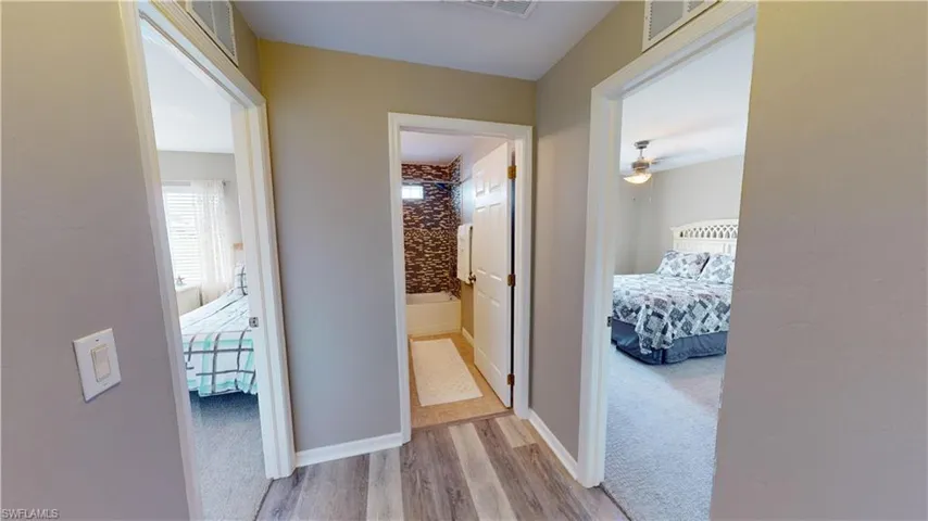 hallway to split floor plan