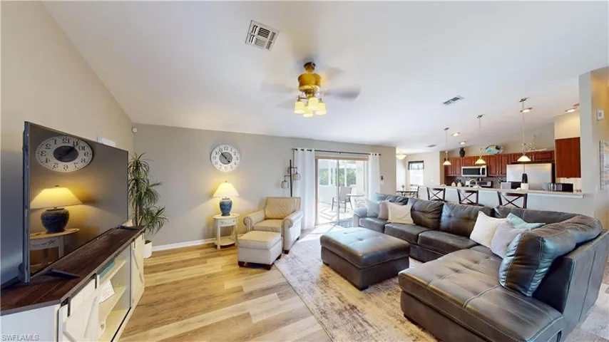 Living room with luxury vinyl flooring