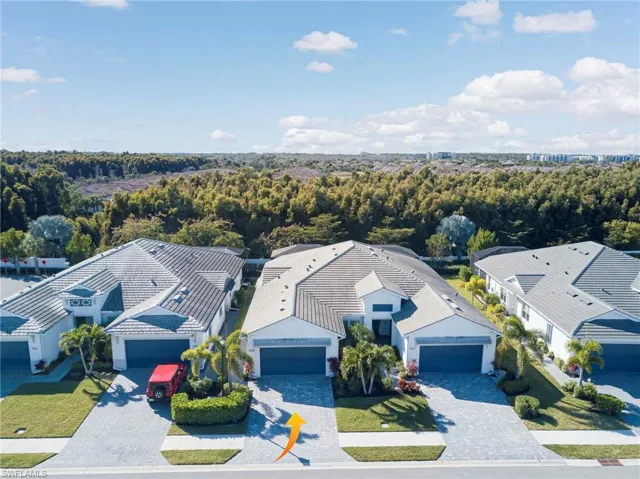 Aerial view of a heavily wooded area
