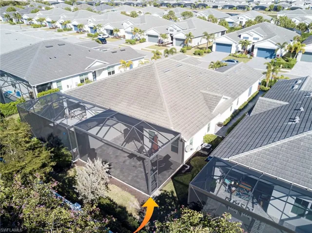 Aerial perspective of suburban area