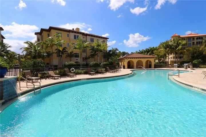 Community pool featuring a patio