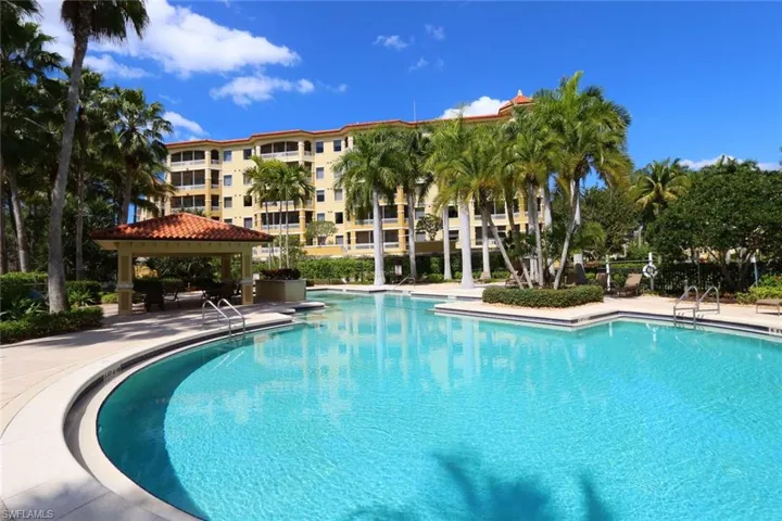 Community pool with a gazebo