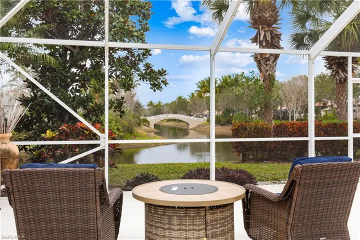 Water and bridge views from your screened lanai.