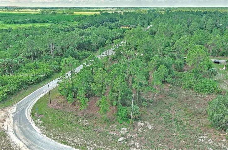 View of property location with a heavily wooded area