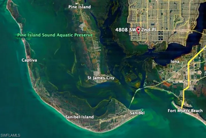Aerial view of property's location