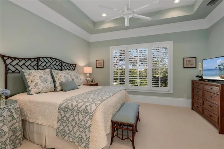 The owner's suite is spacious and bright, and and has relaxing, lake views.